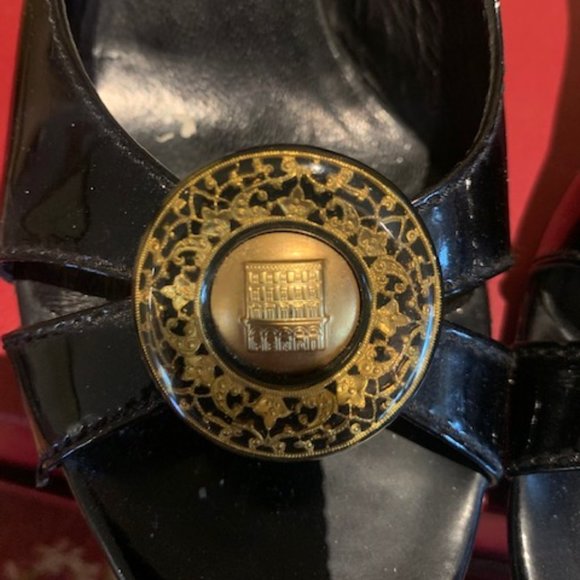 Fendi black peep-toe sling-back heel sz. 36/5.5 - Picture 2 of 4